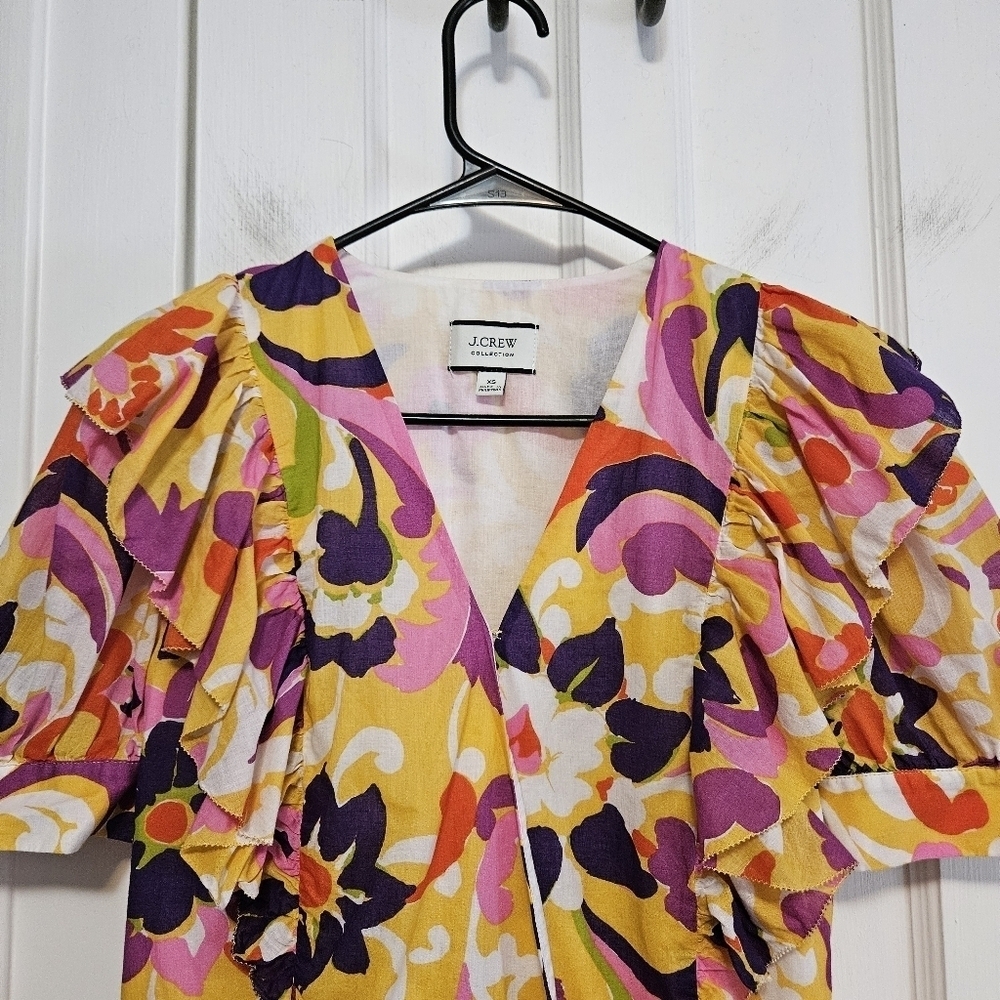 J Crew Collection Ruffle Wrap Top - Picture 3 of 7